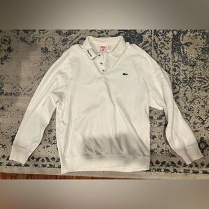 Supreme X Lacoste white polo sweatshirt